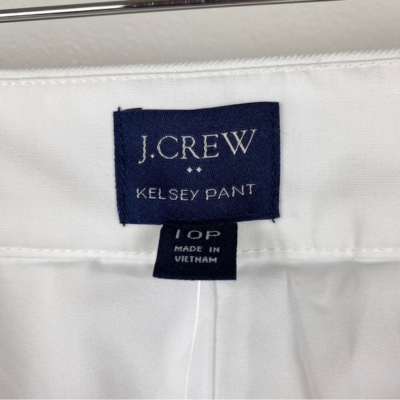 J. Crew Petite Kelsey Flare Pants Linen Blend Cropped White Size 10P NWT - Picture 8 of 9